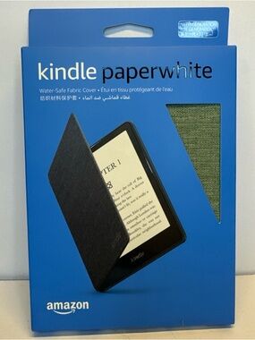 Amazon Kindle Paperwhite 11th Gen Water-Safe Fabric Cover Case Green Official